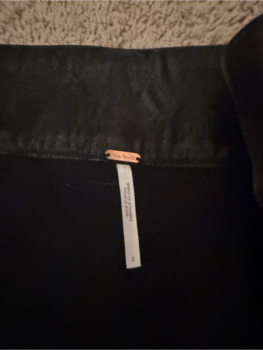 Free People Black Faux Leather Suede Mini Skirt with Zip Accents Size S - Picture 8 of 8